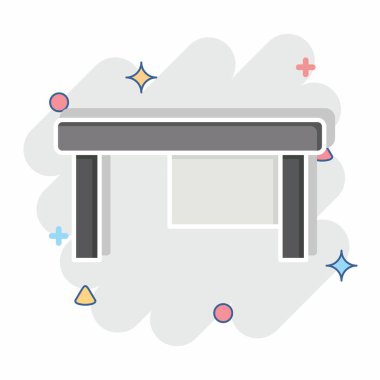 Simge Bilgisayar Tablosu. İşletme sembolüyle ilgili. Çizgi roman. dizayn edilebilir