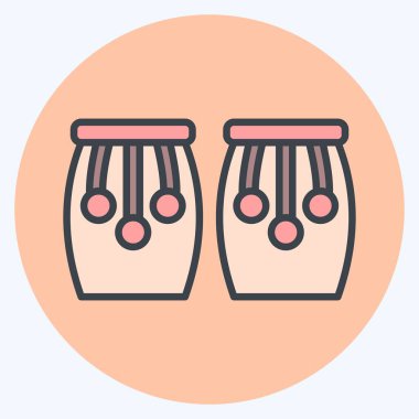 Simge Conga. Enstrümanlar sembolüyle ilgili. renk arkadaşı stili. dizayn edilebilir