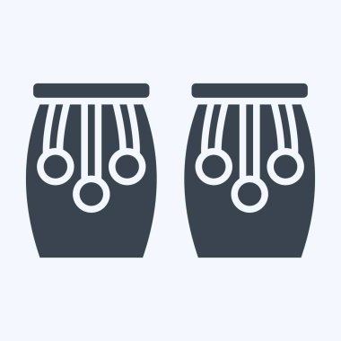 Simge Conga. Enstrümanlar sembolüyle ilgili. Kabartma tarzı. dizayn edilebilir