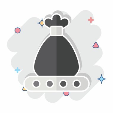 Simge taşıyıcı. Geri dönüşüm sembolüyle ilgili. Çizgi roman. dizayn edilebilir