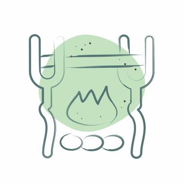 İkon Aşçılığı. Tarih öncesi sembolle ilgili. Renkli Leke Biçimi. dizayn edilebilir