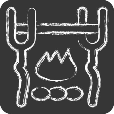 İkon Aşçılığı. Tarih öncesi sembolle ilgili. Tebeşir stili. dizayn edilebilir