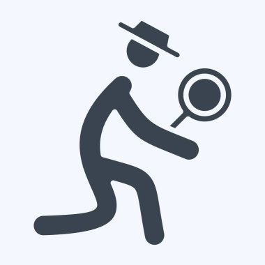 Simge dedektifi. Polis sembolüyle ilgili. Kabartma tarzı. dizayn edilebilir