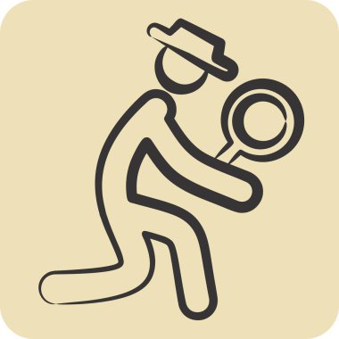 Simge dedektifi. Polis sembolüyle ilgili. El çizimi tarzı. dizayn edilebilir