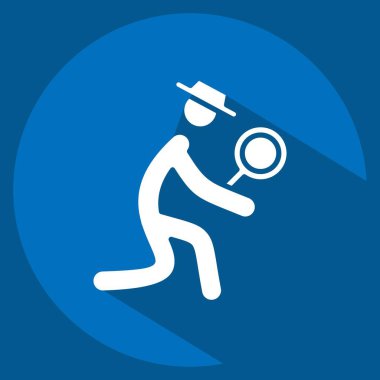Simge dedektifi. Polis sembolüyle ilgili. Uzun gölge tarzı. dizayn edilebilir