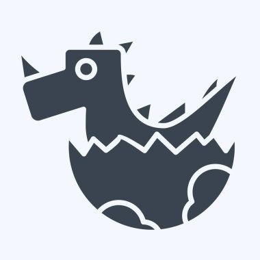 Icon Dino Yumurtası. Tarih öncesi sembolle ilgili. Kabartma tarzı. dizayn edilebilir