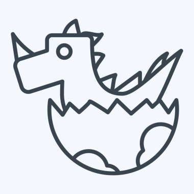 Icon Dino Yumurtası. Tarih öncesi sembolle ilgili. Sıra tarzı. dizayn edilebilir