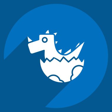 Icon Dino Yumurtası. Tarih öncesi sembolle ilgili. Uzun gölge tarzı. dizayn edilebilir
