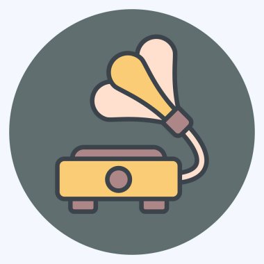 Simge Easel Kurulu. Enstrümanlar sembolüyle ilgili. renk arkadaşı stili. dizayn edilebilir