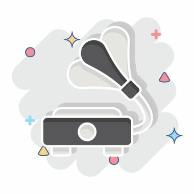 Simge Easel Kurulu. Enstrümanlar sembolüyle ilgili. Çizgi roman. dizayn edilebilir