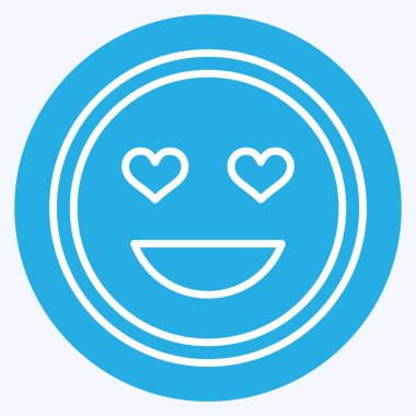 Icon Emoji Sevildi. İşletme sembolüyle ilgili. Mavi gözlü. dizayn edilebilir
