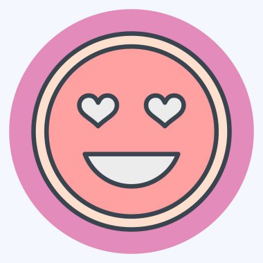 Icon Emoji Sevildi. İşletme sembolüyle ilgili. renk arkadaşı stili. dizayn edilebilir