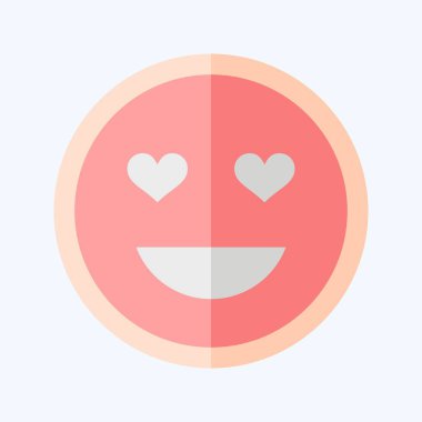 Icon Emoji Sevildi. İşletme sembolüyle ilgili. Düz stil. dizayn edilebilir