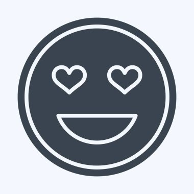 Icon Emoji Sevildi. İşletme sembolüyle ilgili. Kabartma tarzı. dizayn edilebilir