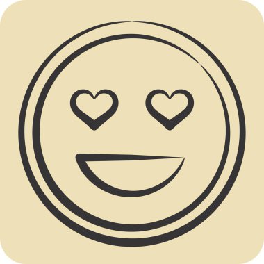 Icon Emoji Sevildi. İşletme sembolüyle ilgili. El çizimi tarzı. dizayn edilebilir