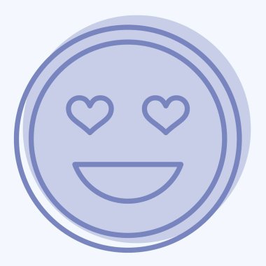 Icon Emoji Sevildi. İşletme sembolüyle ilgili. İki ton stili. dizayn edilebilir