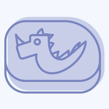 Simge Fosili. Tarih öncesi sembolle ilgili. İki ton stili. dizayn edilebilir