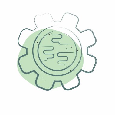 Simge Gear. İşletme sembolüyle ilgili. Renkli Leke Biçimi. dizayn edilebilir