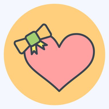 Icon hediye aşkı. İşletme sembolüyle ilgili. renk arkadaşı stili. dizayn edilebilir