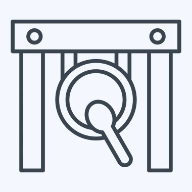 Icon Gong 'da. Enstrümanlar sembolüyle ilgili. Sıra tarzı. dizayn edilebilir