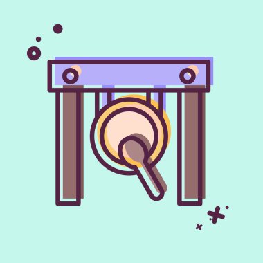 Icon Gong 'da. Enstrümanlar sembolüyle ilgili. MBE tarzı. dizayn edilebilir