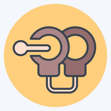 İkon kelepçeler. Polis sembolüyle ilgili. renk arkadaşı stili. dizayn edilebilir