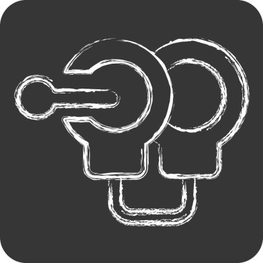 İkon kelepçeler. Polis sembolüyle ilgili. Tebeşir stili. dizayn edilebilir