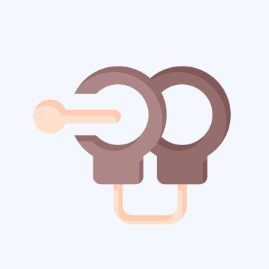 İkon kelepçeler. Polis sembolüyle ilgili. Düz stil. dizayn edilebilir