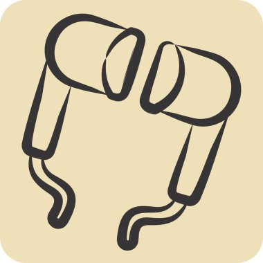 Simgeden arındırılmış. Enstrümanlar sembolüyle ilgili. El çizimi tarzı. dizayn edilebilir