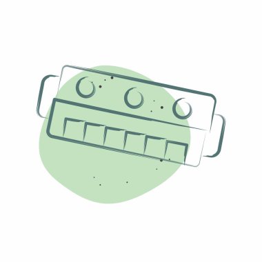 Icon Mızıka. Enstrümanlar sembolüyle ilgili. Renkli Leke Biçimi. dizayn edilebilir