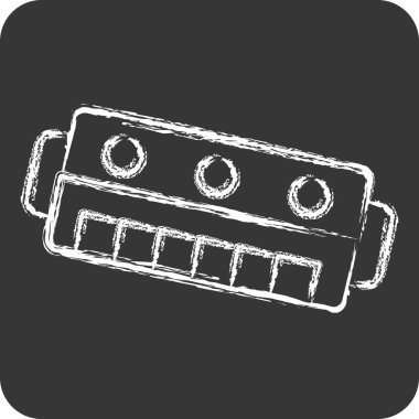 Icon Mızıka. Enstrümanlar sembolüyle ilgili. Tebeşir stili. dizayn edilebilir