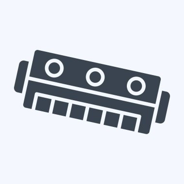 Icon Mızıka. Enstrümanlar sembolüyle ilgili. Kabartma tarzı. dizayn edilebilir