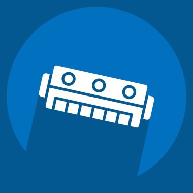 Icon Mızıka. Enstrümanlar sembolüyle ilgili. Uzun gölge tarzı. dizayn edilebilir