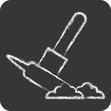 Icon Hoe. Tarih öncesi sembolle ilgili. Tebeşir stili. dizayn edilebilir