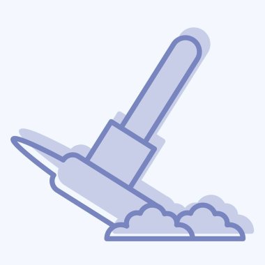 Icon Hoe. Tarih öncesi sembolle ilgili. İki ton stili. dizayn edilebilir