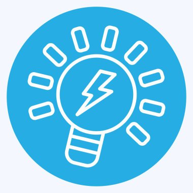 Fikir Ampulü. İşletme sembolüyle ilgili. Mavi gözlü. dizayn edilebilir