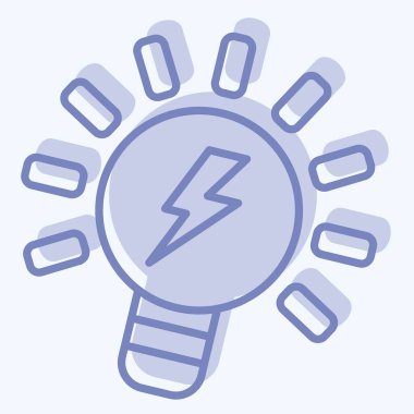 Fikir Ampulü. İşletme sembolüyle ilgili. İki ton stili. dizayn edilebilir