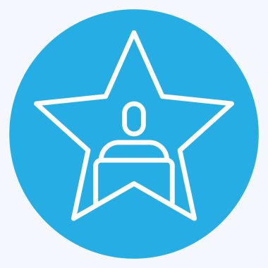 Simge Etkisi. Medya sembolüyle ilgili. Mavi gözlü. dizayn edilebilir