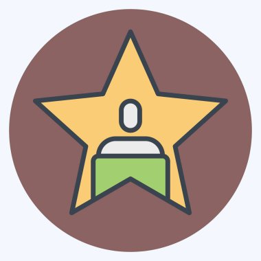 Simge Etkisi. Medya sembolüyle ilgili. renk arkadaşı stili. dizayn edilebilir