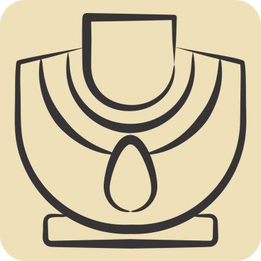 Simge Mücevherat. Tarih öncesi sembolle ilgili. El çizimi tarzı. dizayn edilebilir