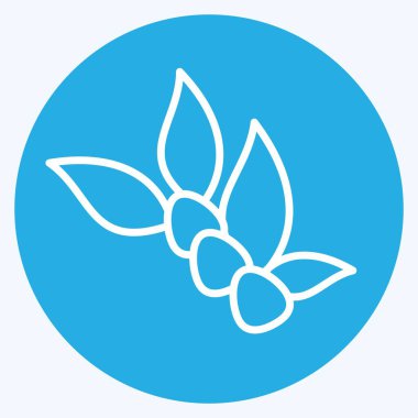 İkon Jojoba. Doğal Organik Kozmetik Sembolü ile ilgili. Mavi gözlü. dizayn edilebilir