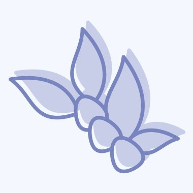 İkon Jojoba. Doğal Organik Kozmetik Sembolü ile ilgili. İki ton stili. dizayn edilebilir