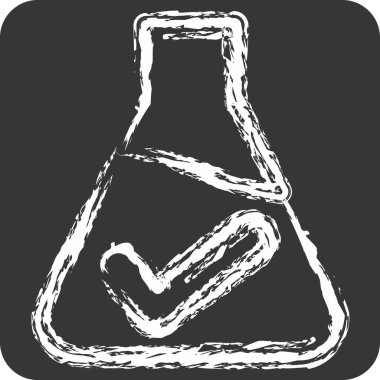 Simge laboratuarı test edildi. Doğal Organik Kozmetik Sembolü ile ilgili. Tebeşir stili. dizayn edilebilir