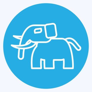 İkon Mamut. Tarih öncesi sembolle ilgili. Mavi gözlü. dizayn edilebilir