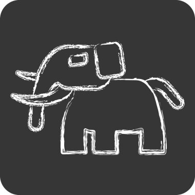 İkon Mamut. Tarih öncesi sembolle ilgili. Tebeşir stili. dizayn edilebilir