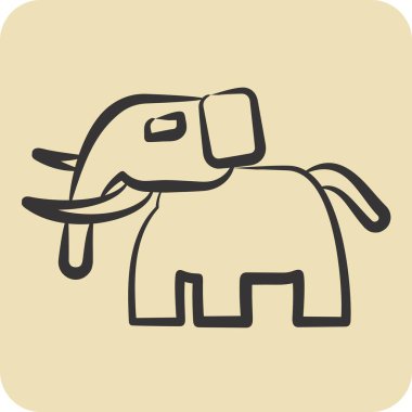 İkon Mamut. Tarih öncesi sembolle ilgili. El çizimi tarzı. dizayn edilebilir