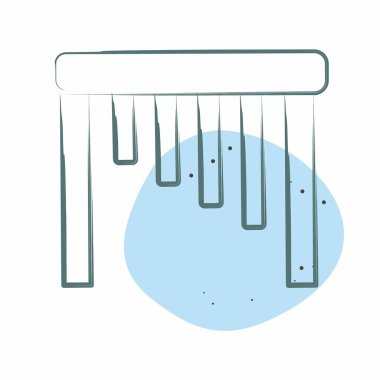 İkon Marimba. Enstrümanlar sembolüyle ilgili. Renkli Leke Biçimi. dizayn edilebilir