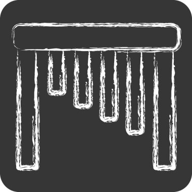 İkon Marimba. Enstrümanlar sembolüyle ilgili. Tebeşir stili. dizayn edilebilir