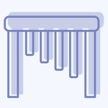 İkon Marimba. Enstrümanlar sembolüyle ilgili. İki ton stili. dizayn edilebilir