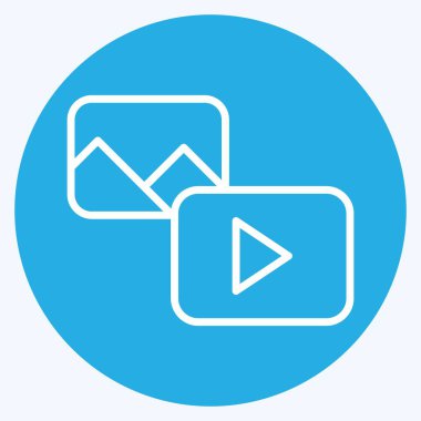 Simge İçeriği. Medya sembolüyle ilgili. Mavi gözlü. dizayn edilebilir 1